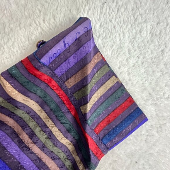 Christian Lu Womens Striped Silk Mandarin Collar Blouse Top/Jacket Size 1 Purple - Picture 10 of 10